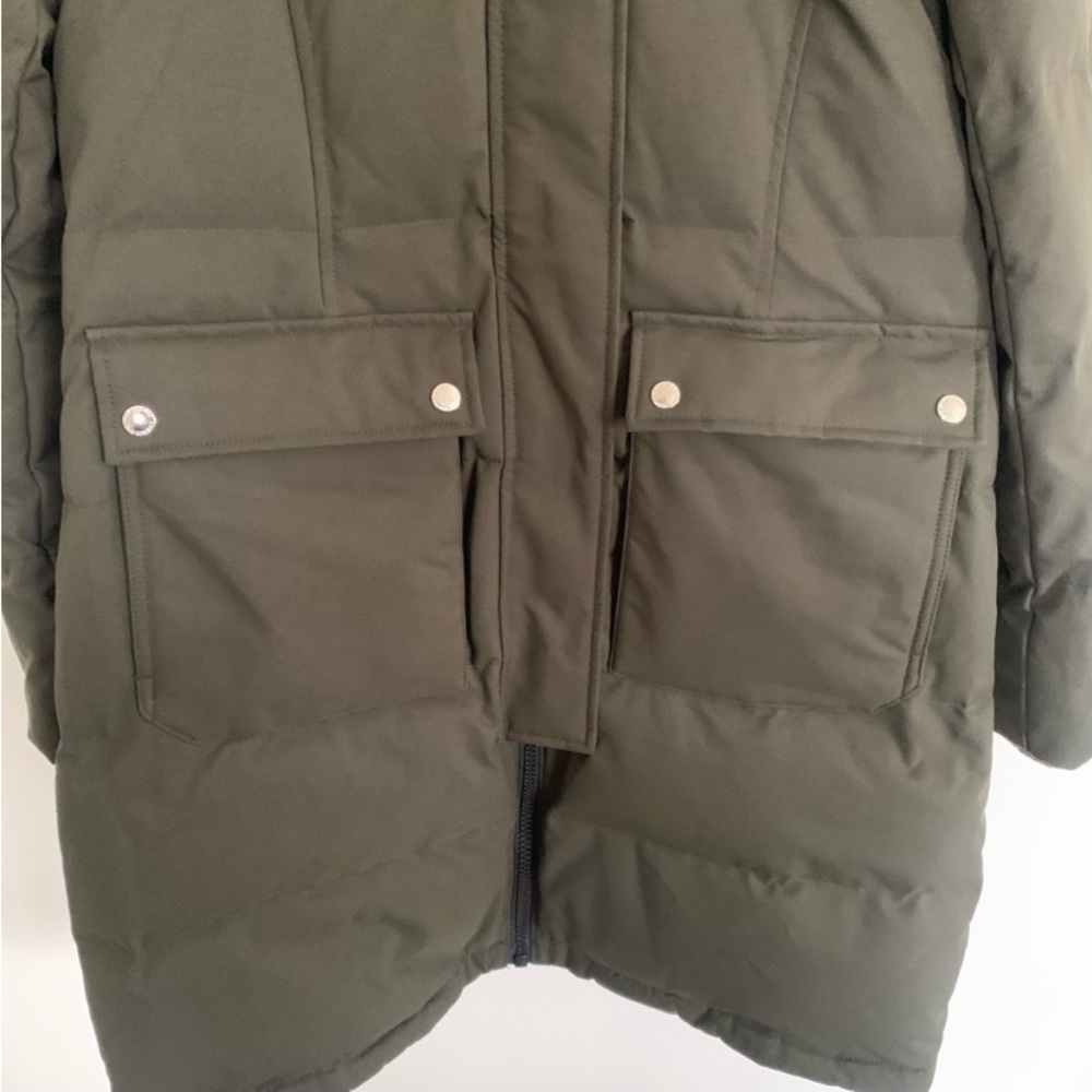 Like New Sam Edelman Loden olive green faux fur hood puffer parka jacket XS - Picture 9 of 10